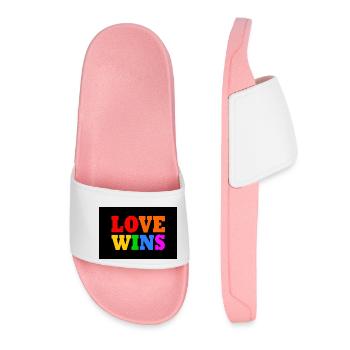 Love wins - Women’s Pool Sliders - light pink - Front