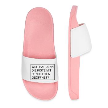 Kiste mit Idioten - Frauen Badelatschen - Hellrosa - Vorne