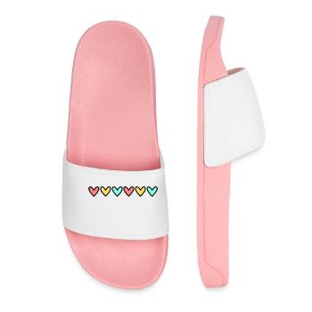 HEART. HEARTS. VALENTINE'S DAY. LOVE. LOVE. HEART - Women’s Pool Sliders - light pink - Front