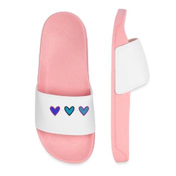 HEART. HEARTS. VALENTINE'S DAY. LOVE. LOVE. HEART - Women’s Pool Sliders - light pink - Front
