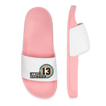 Adolescent officiel 13, cadeau cool 13e anniversaire - Claquettes Femme - rose clair - Devant