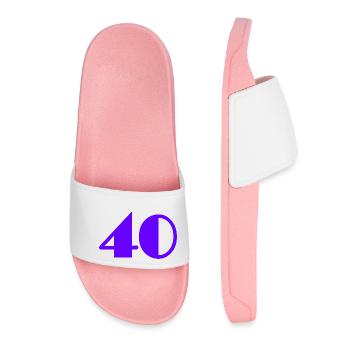 40 YEARS. 40th ANNIVERSARY. BIRTHDAY 40 YEARS. AGE - Women’s Pool Sliders - light pink - Front