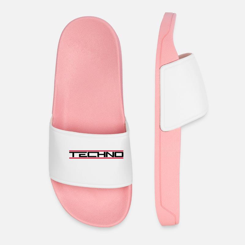 Techno Rote Balken - Frauen Badelatschen - Hellrosa