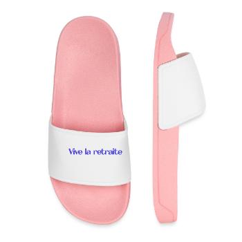 RETIREMENT. HAPPY RETIREMENT. HAPPY RETREAT - Women’s Pool Sliders - light pink - Front