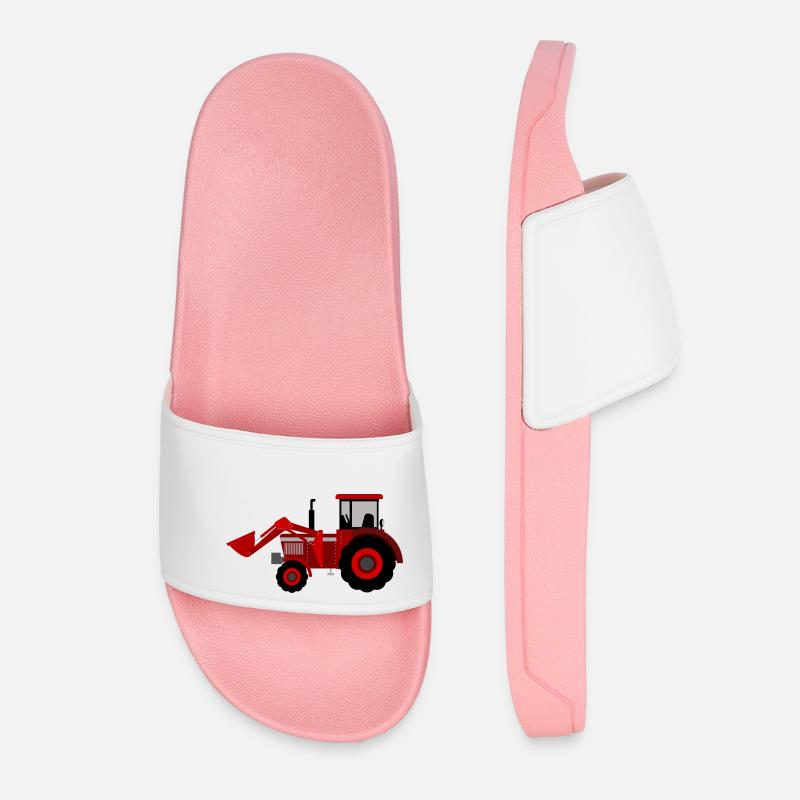 Red tractor - Women’s Pool Sliders - light pink