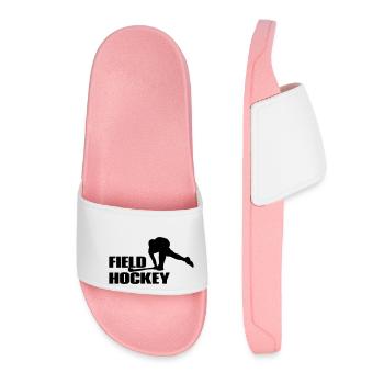 Field Hockey Field Hockey Sport Gift - Women’s Pool Sliders - light pink - Front