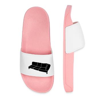 Couch Clipart Design - Women’s Pool Sliders - light pink - Front