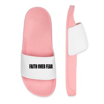 Faith over fear - Women’s Pool Sliders - light pink - Front