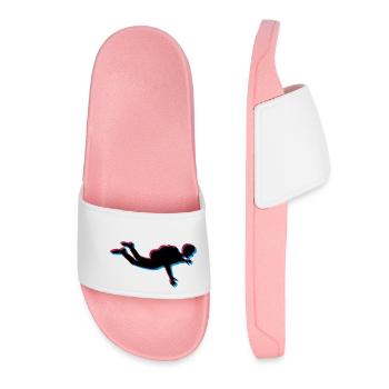 3d silhouette parachutiste crash mouche f - Claquettes Femme - rose clair - Devant