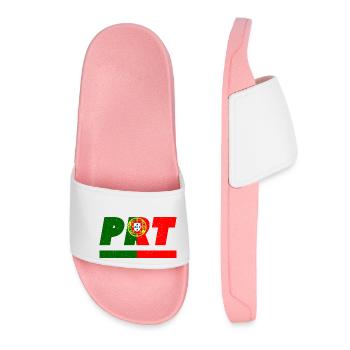 Portugal flag flag PRT - Women’s Pool Sliders - light pink - Front