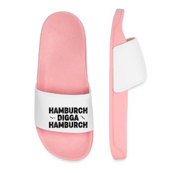 Hamburch DIGGA Hamburch Hamburg Liebe - Frauen Badelatschen - Hellrosa - Vorne