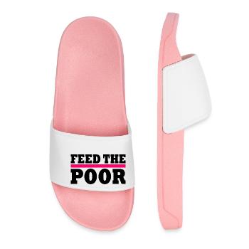 Feed the poor - Women’s Pool Sliders - light pink - Front