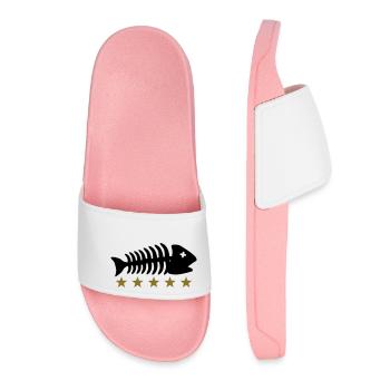 Fishing Fishbone Logo - Women’s Pool Sliders - light pink - Front