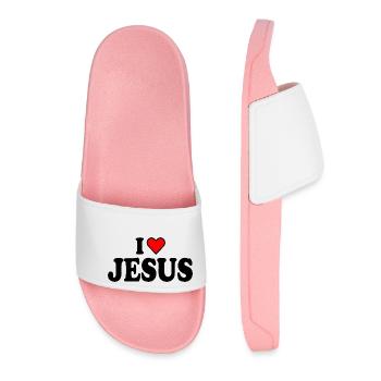 I love jesus - Frauen Badelatschen - Hellrosa - Vorne