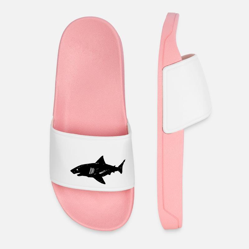 Shark (no1) - vector - Women’s Pool Sliders - light pink