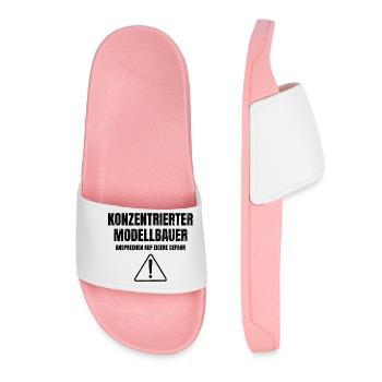 Konzentrierter Modellbauer | Modellbau Geschenke - Frauen Badelatschen - Hellrosa - Vorne
