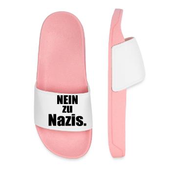 Nein zu nazis - Frauen Badelatschen - Hellrosa - Vorne