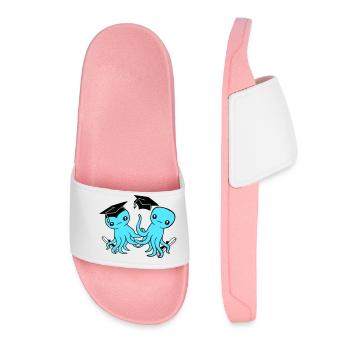 2 Octopus passed two high school graduation college - Women’s Pool Sliders - light pink - Front