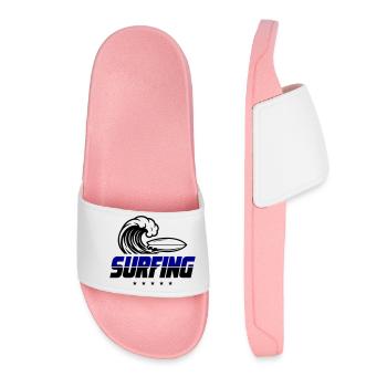 Surfing Surfboard - Women’s Pool Sliders - light pink - Front
