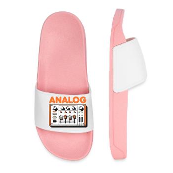 Analog Audio Mixer Retro Soundboard Graphic - Women’s Pool Sliders - light pink - Front