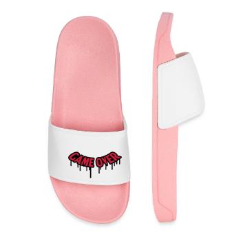 Game Over Graffiti - Women’s Pool Sliders - light pink - Front