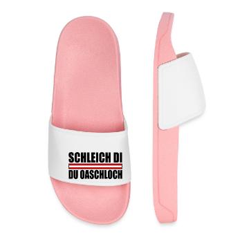 schleich di du oaschloch - Frauen Badelatschen - Hellrosa - Vorne