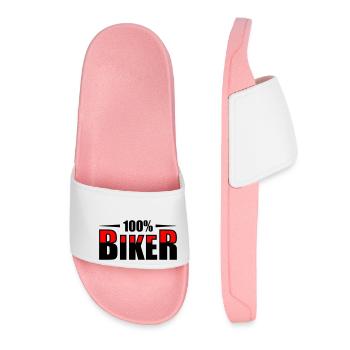 Biker Motorcyclist - Women’s Pool Sliders - light pink - Front
