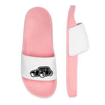 1 colors - Hot Rod Oldtimer Custom Cars Automobil - Claquettes Femme - rose clair - Devant