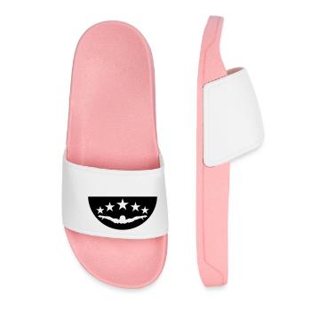 semicircle circle round palms island beach holiday fe - Women’s Pool Sliders - light pink - Front