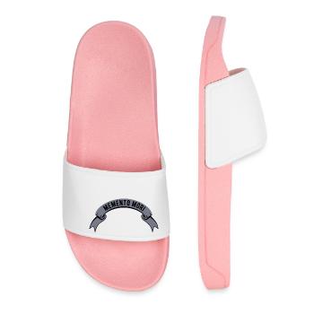 Memento Mori Banner - Women’s Pool Sliders - light pink - Front
