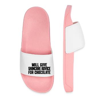 Funny Skincare Physician Derma & Chocolate Lovers - Women’s Pool Sliders - light pink - Front