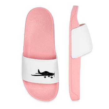 avion avion pilote avion ultaleicht - Claquettes Femme - rose clair - Devant
