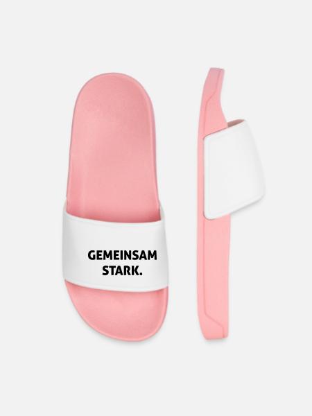 Gemeinsam stark. - Frauen Badelatschen - Hellrosa