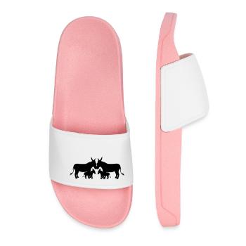 2 enfants bébé enfant petit garçon famille maman pap - Claquettes Femme - rose clair - Devant