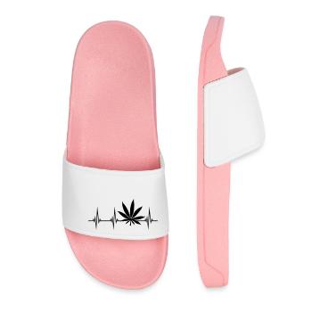 Pulse heartbeat weed - Women’s Pool Sliders - light pink - Front