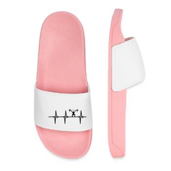 Heartbeat for weightlifter Vector - Women’s Pool Sliders - light pink - Front