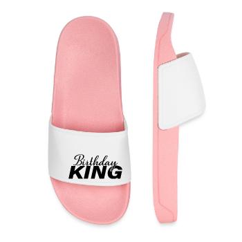Birthday King - Cooles Geburtstagsparty-Geschenk für Männer - Frauen Badelatschen - Hellrosa - Vorne