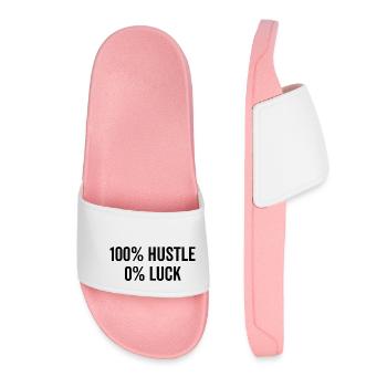 100% Hustle 0% Luck - Women’s Pool Sliders - light pink - Front