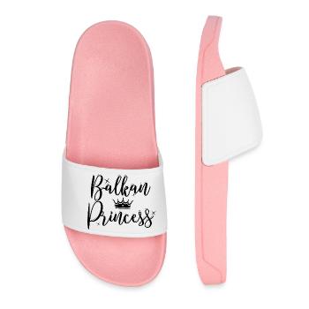 Balkan Princess | Albania Croatia Gift Idea - Women’s Pool Sliders - light pink - Front