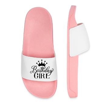 Birthday Girl Cool Birthday Party For Kids Girls - Women’s Pool Sliders - light pink - Front