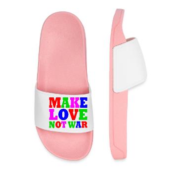 Make love not war - Claquettes Femme - rose clair - Devant