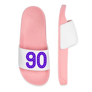 90 YEARS. 90TH ANNIVERSARY. BIRTHDAY 90 YEARS. 90 - Women’s Pool Sliders - light pink - Front