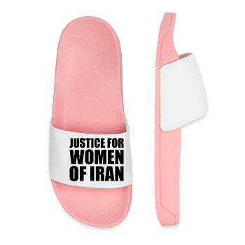 Justice for women of iran - Women’s Pool Sliders - light pink - Front