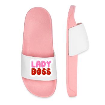 Design Women's Lady Motivating T-Shirt - Women’s Pool Sliders - light pink - Front