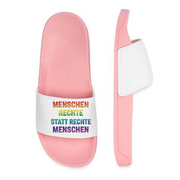 Menschenrechte Statement Regenbogen Demokratie - Frauen Badelatschen - Hellrosa - Vorne