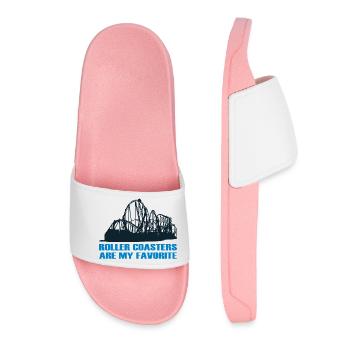 Roller coaster theme park favorite fan love gift - Women’s Pool Sliders - light pink - Front