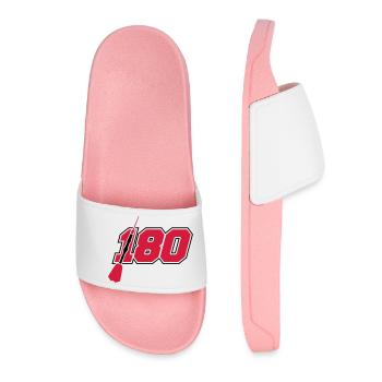 hit 180 points logo silhouette dart arrow dart - Women’s Pool Sliders - light pink - Front