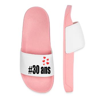 30 ANS. 30e ANNIVERSAIRE. ANNIVERSAIRE 30 ANS. 30 - Claquettes Femme - rose clair - Devant
