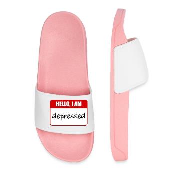 hello, i am depressed - Women’s Pool Sliders - light pink - Front