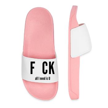 fuck all i need is u - Women’s Pool Sliders - light pink - Front